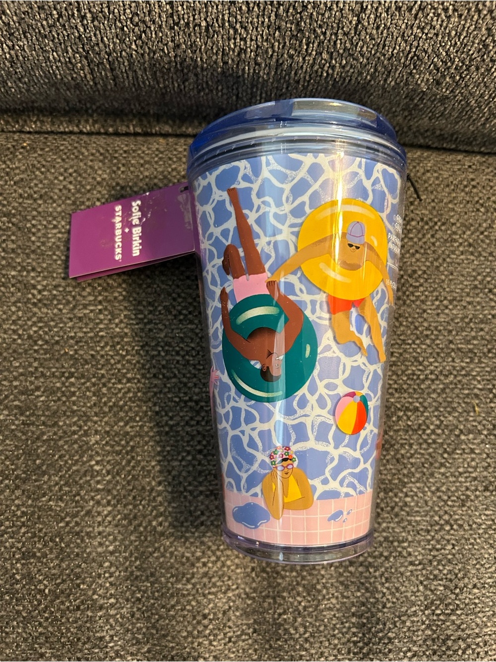 Starbucks Light Blue Pool-Print Tumbler. Sofie Birkin Pride Collaboration